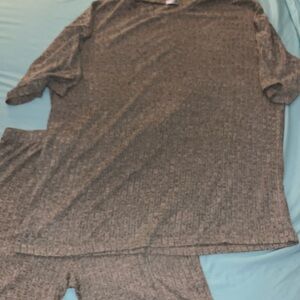 Women’s Khaki Ribbed Pajama Set - Comfortable Sleepwear